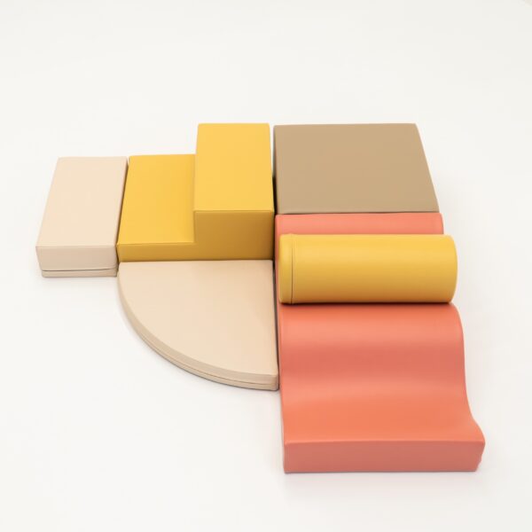 Soft Play 6 Foam Block Set – Pastel Pink Explorer