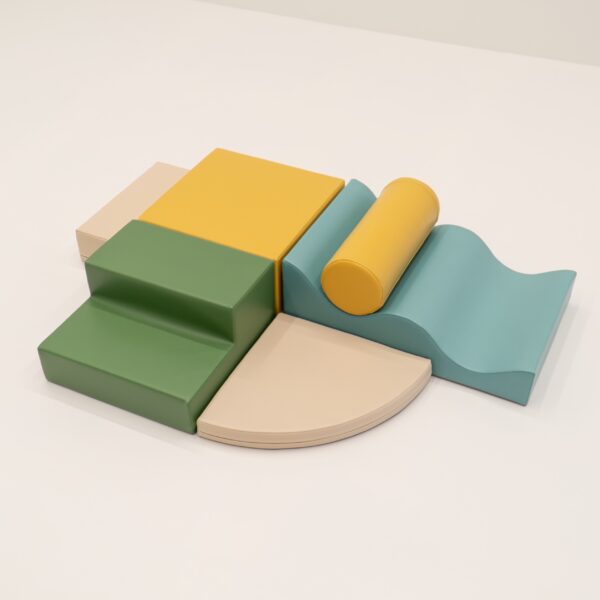 Soft Play 6 Foam Block Set – Pastel Turquoise Explorer