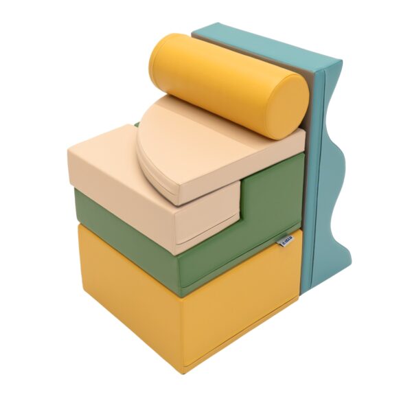 Soft Play 6 Foam Block Set – Pastel Turquoise Explorer