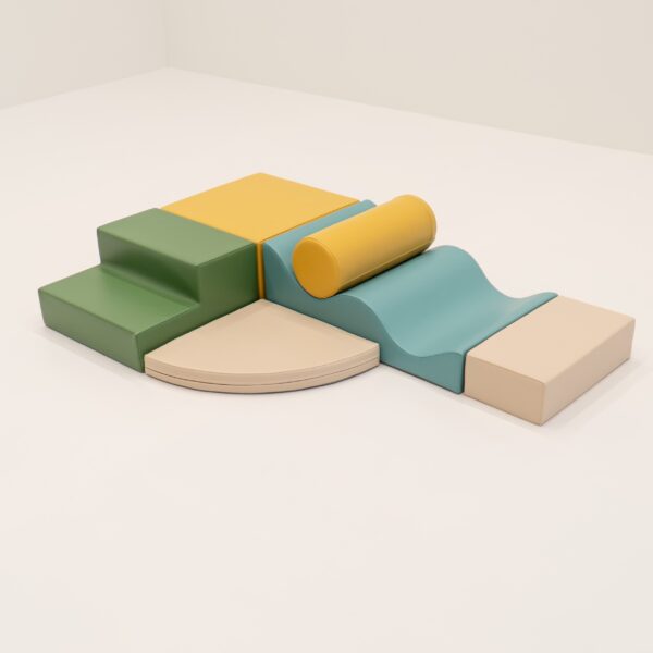 Soft Play 6 Foam Block Set – Pastel Turquoise Explorer