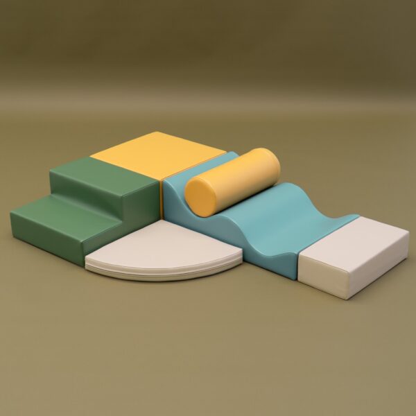 Soft Play 6 Foam Block Set – Pastel Turquoise Explorer
