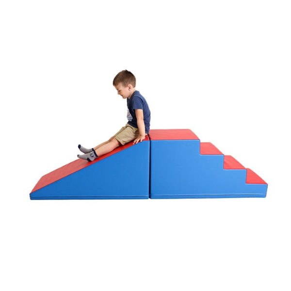 Soft Play Step and Slide Set – Blue and Red