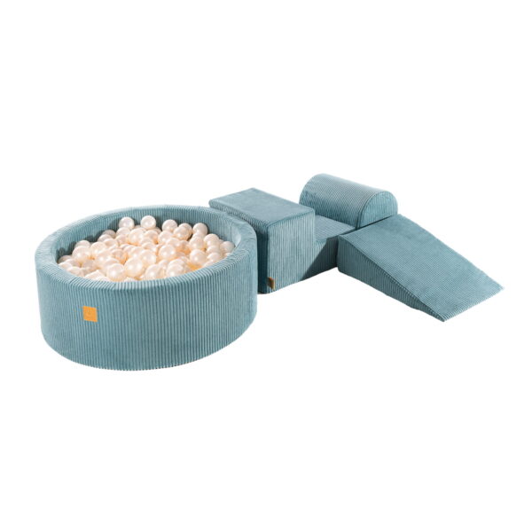 MeowBaby® Playset with Ball Pit – Turquoise & White Pearl