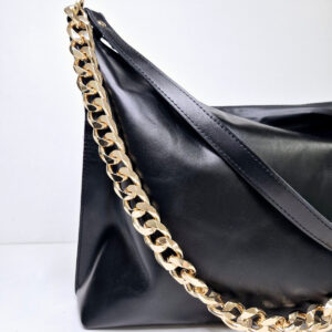 Black Leather Hobo Bag – Large