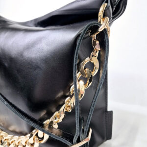 Black Leather Hobo Bag – Large