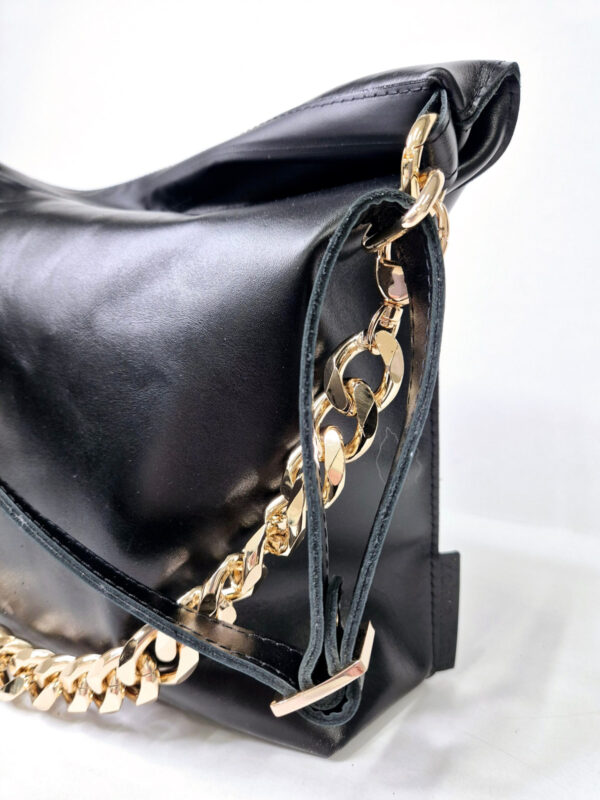 Black Leather Hobo Bag – Large