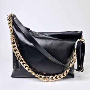 Black Leather Hobo Bag – Large
