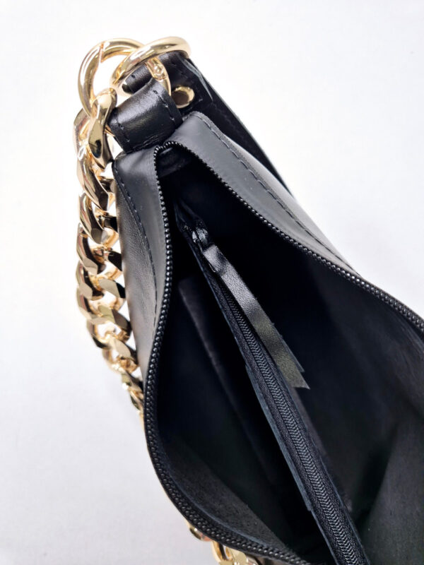 Black Leather Hobo Bag – Small