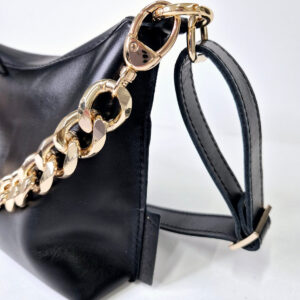 Black Leather Hobo Bag – Small