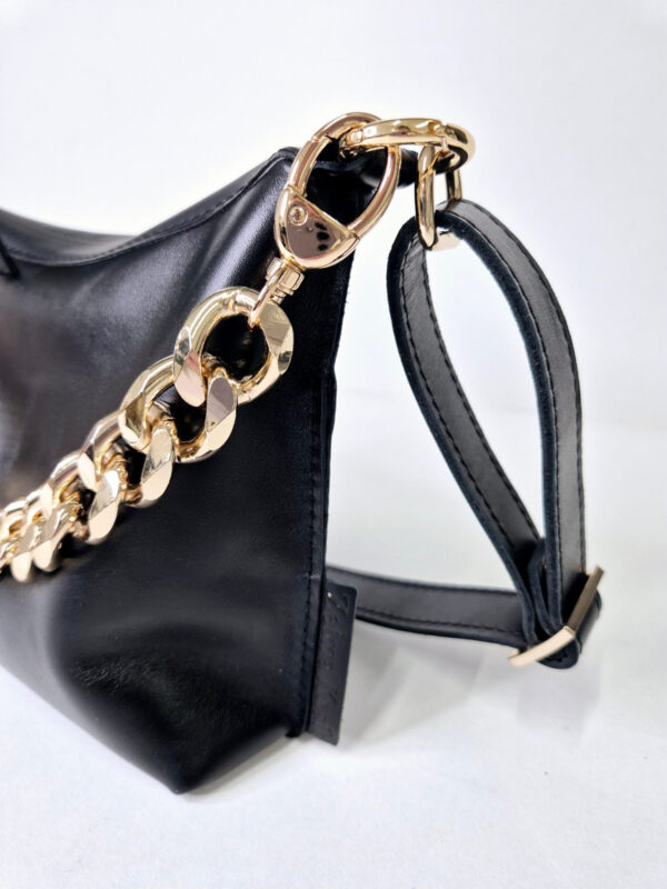 Black Leather Hobo Bag – Small