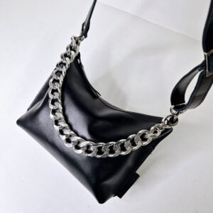 Black Leather Hobo Bag – Small