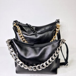 Black Leather Hobo Bag – Small