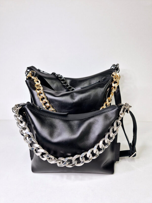 Black Leather Hobo Bag – Small