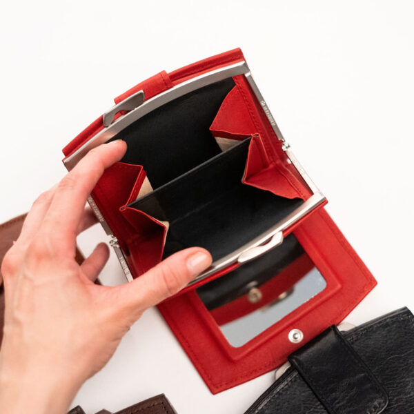 Women’s Leather Wallet with Mirror, 24-33