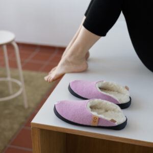 TOKU Brussels Slippers with Lambswool Lining – Light Pink