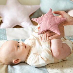 Starlets Baby Toy Set – 3 Stars with Ribbons