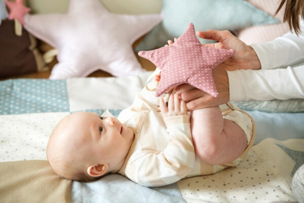 Starlets Baby Toy Set – 3 Stars with Ribbons
