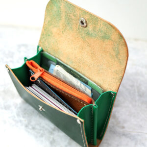 FRIDAY Leather Wallet with Zip Coin Pocket – New Green