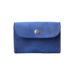 FRIDAY Leather Wallet with Zip Coin Pocket – Blue