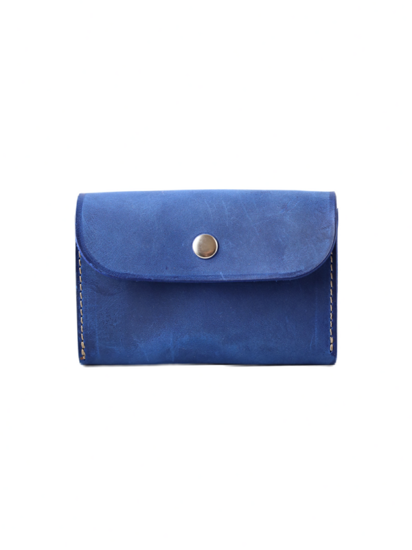 FRIDAY Leather Wallet with Zip Coin Pocket – Blue