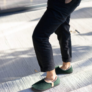TOKU Budapest Slippers with Lambswool Lining – Dark Green