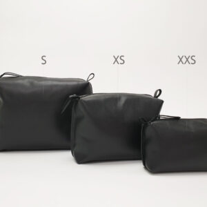 Leather Cosmetic Bag, Black – Small