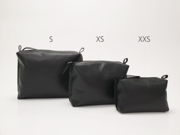 Leather Cosmetic Bag, Black – Small