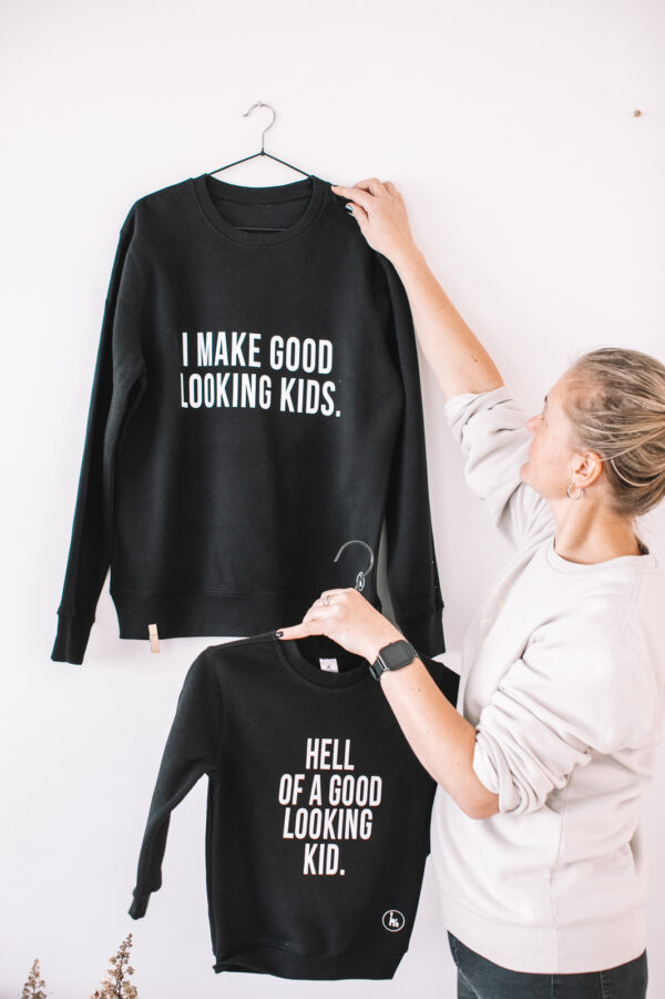 Matching Dad & Kid Sweatshirts – Black, Set of 2