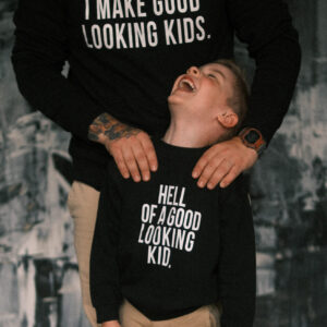 Matching Dad & Kid Sweatshirts – Black, Set of 2