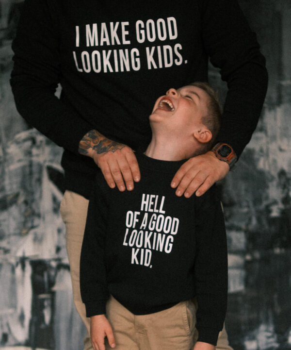 Matching Dad & Kid Sweatshirts – Black, Set of 2