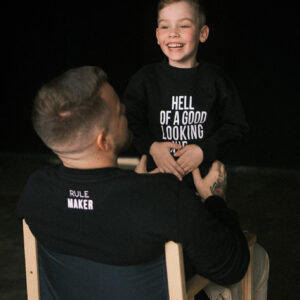 Matching Dad & Kid Sweatshirts – Black, Set of 2