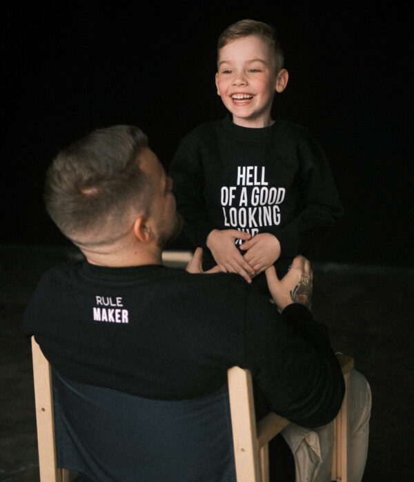 Matching Dad & Kid Sweatshirts – Black, Set of 2