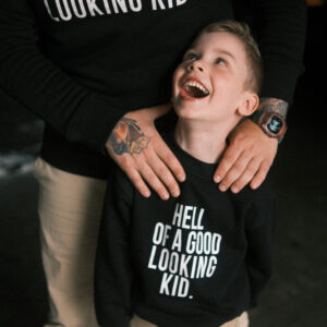 Matching Dad & Kid Sweatshirts – Black, Set of 2