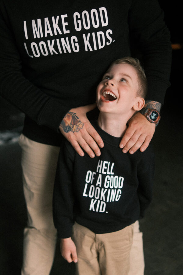 Matching Dad & Kid Sweatshirts – Black, Set of 2