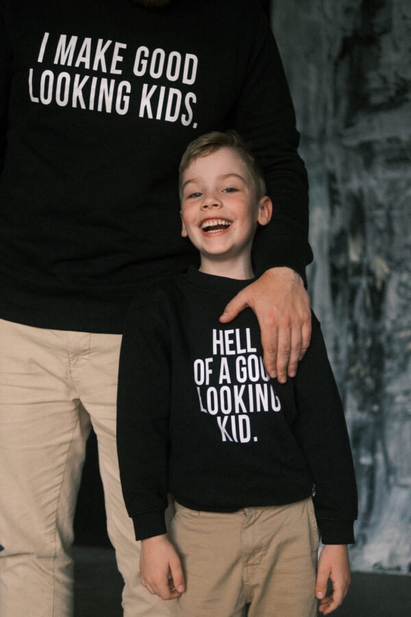 Matching Dad & Kid Sweatshirts – Black, Set of 2