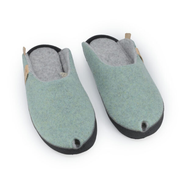 TOKU Brussels Lambswool Felt Slippers – Mint Green