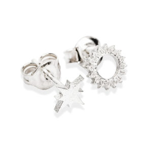 Celestial Sun Stud Earrings – Recycled Silver