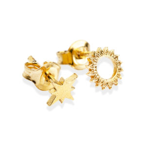 Celestial Sun Stud Earrings – Recycled Silver