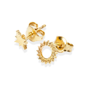 Celestial Sun Stud Earrings – Recycled Silver