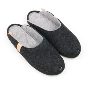 TOKU Brussels Lambswool Felt Slippers – Dark Grey