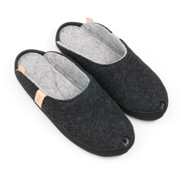 TOKU Brussels Lambswool Felt Slippers – Dark Grey