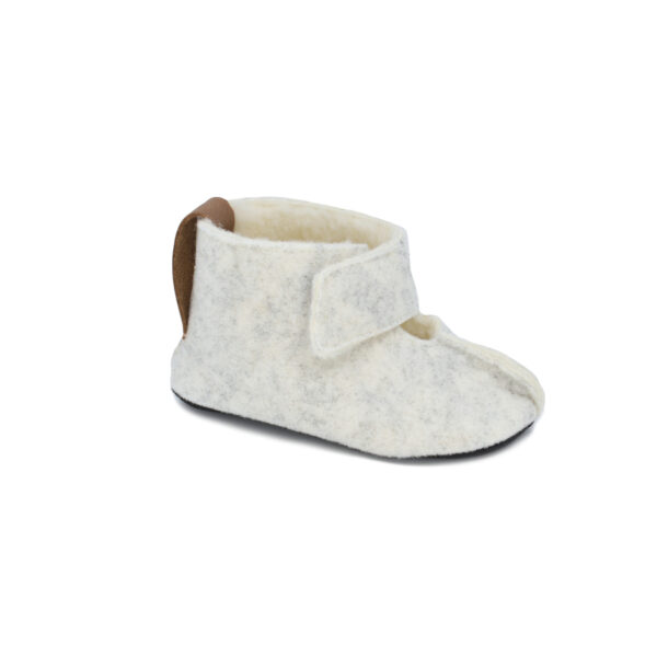 KAKU Kids’ Felt & Sheep’s Wool Slippers – White