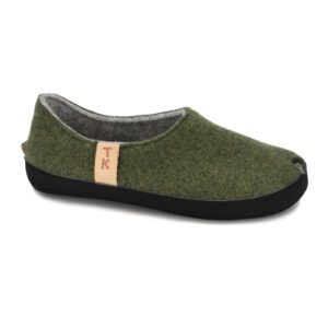 TOKU Budapest Wool Felt Slippers – Moss Green