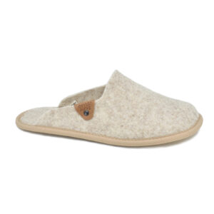 Pelsi Natural Felt Slippers – New Beige