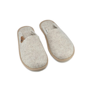 Pelsi Natural Felt Slippers – New Beige