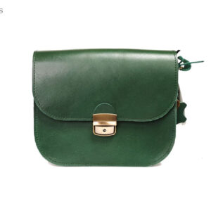 Natural Leather Saddle Bag Large – Green
