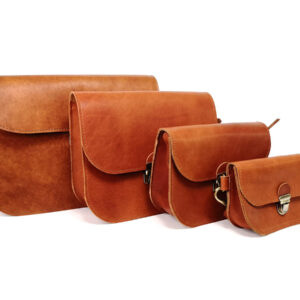 Natural Leather Saddle Bag Medium – Light Brown