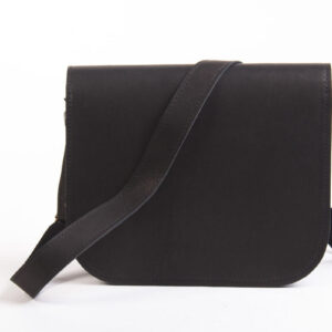 Natural Leather Saddle Bag Large – Black