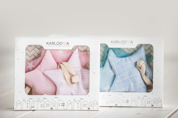 Starlets Baby Toy Set – 3 Stars with Ribbons