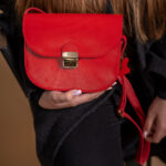 Natural Leather Saddle Bag Medium – Red